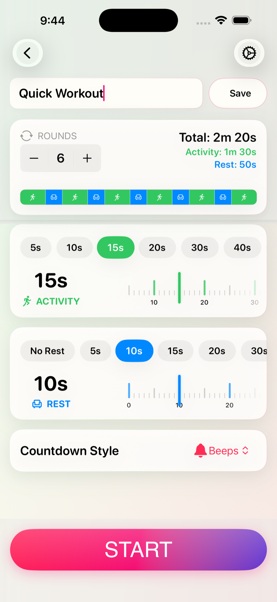 Turtle Timer basic timer setup screen